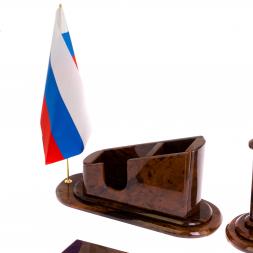 Настольный набор &amp;quot;Гренада&amp;quot; коричневый обсидиан