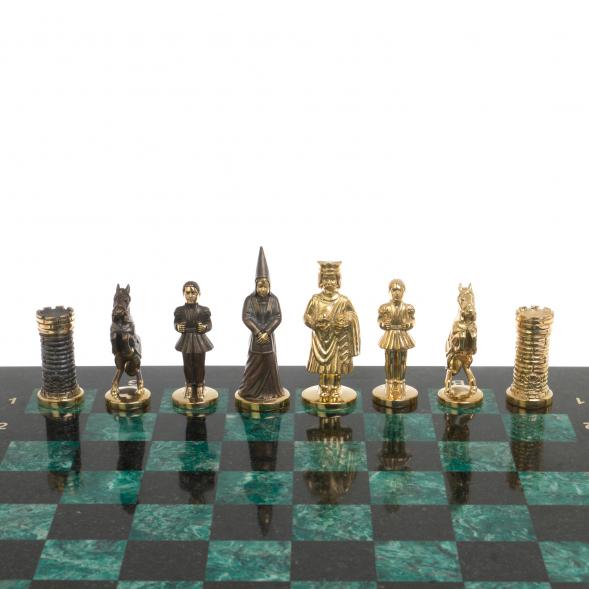 Шахматы из бронзы &amp;quot;Камелот&amp;quot; 40х40 см из шабровского змеевика 126837