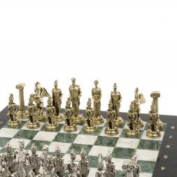Шахматы подарочные "Восточные" доска 40х40 см мрамор змеевик