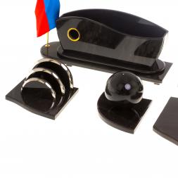 Письменный прибор "Арка" из черного обсидиана