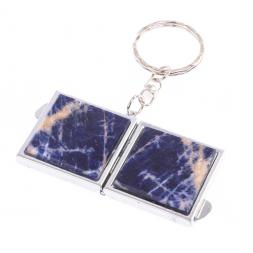 Складное зеркало брелок из содалита квадратное