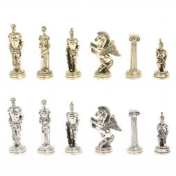 Шахматы "Восточные" доска 40х40 см из змеевика фигуры металл