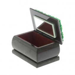 Шкатулка "Летний пейзаж" змеевик каменная крошка 10х6,5х6 см