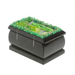 Шкатулка "Летний пейзаж" змеевик каменная крошка 10х6,5х6 см