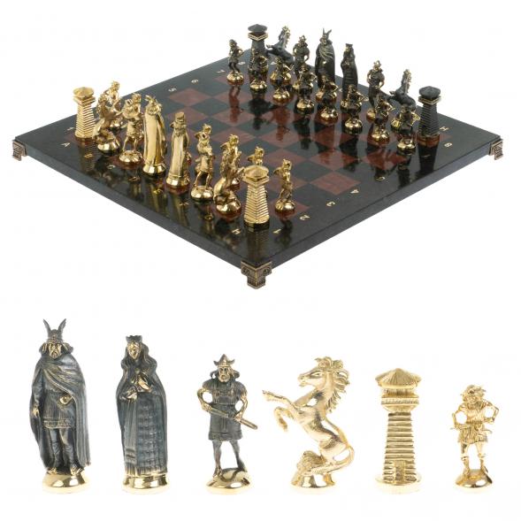 Шахматы подарочные &amp;quot;Викинги&amp;quot; с бронзовыми фигурами 40х40 см 118060