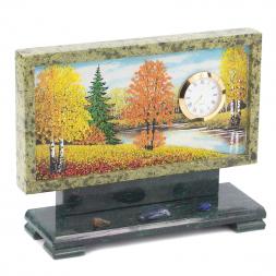 Часы с рисунком &amp;quot;Осень&amp;quot; змеевик