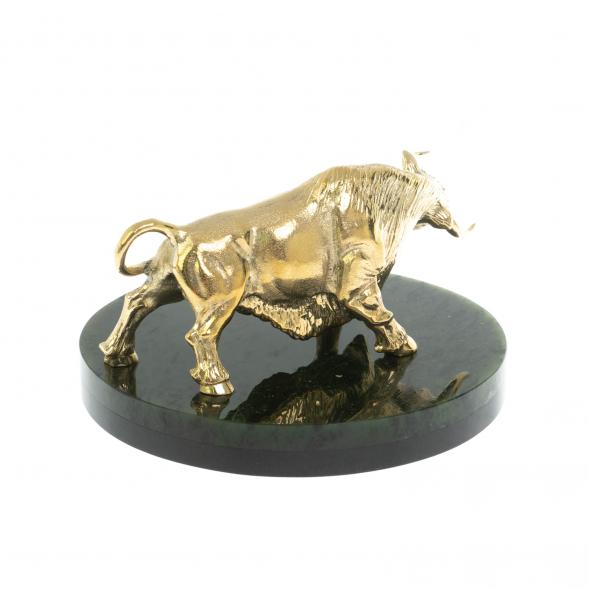 Статуэтка &amp;quot;Бык&amp;quot; бронза на нефрите 128631