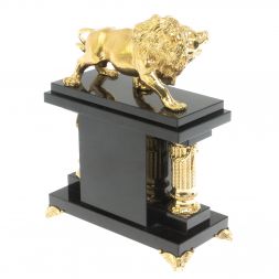 Часы &amp;quot;Лев&amp;quot; из малахита