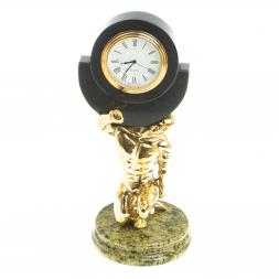 Настольные часы из змеевика &amp;quot;Атлант&amp;quot;