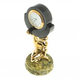 Настольные часы из змеевика &amp;quot;Атлант&amp;quot;