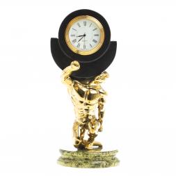 Настольные часы из змеевика &amp;quot;Атлант&amp;quot;