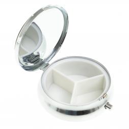 Таблетница на 3 отсека камень амазонит цвет серебро