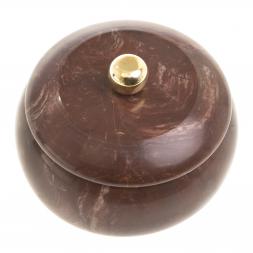 Шкатулка круглая &amp;quot;Жемчужина&amp;quot; камень лемезит 7,5х7,5х6,5 см