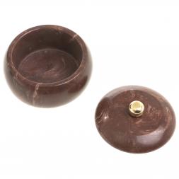 Шкатулка круглая &amp;quot;Жемчужина&amp;quot; камень лемезит 7,5х7,5х6,5 см