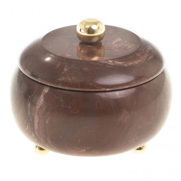 Шкатулка круглая &amp;quot;Жемчужина&amp;quot; камень лемезит 7,5х7,5х6,5 см 123579