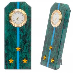 Часы &amp;quot;Погон старший лейтенант ВВС, ВКС, ВДВ&amp;quot; камень змеевик