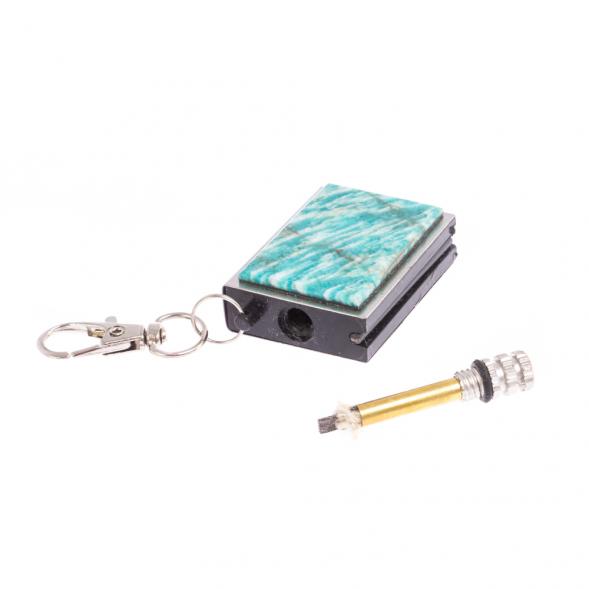 Брелок огниво &amp;quot;Вечная спичка&amp;quot; с накладкой из камня амазонит 2,8х1,3х5 см 126687