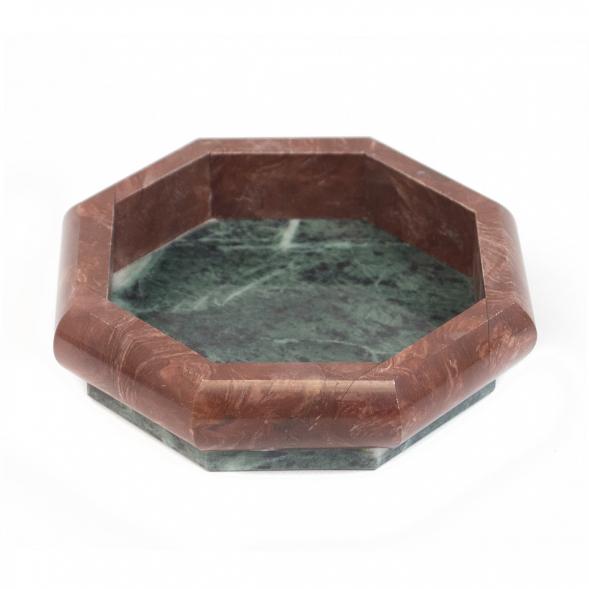 Пепельница каменная из лемезита и змеевика 117516