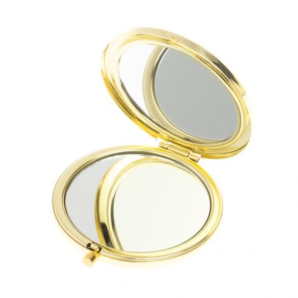 Карманное зеркальце из камня соколиный глаз цвет золото 126992