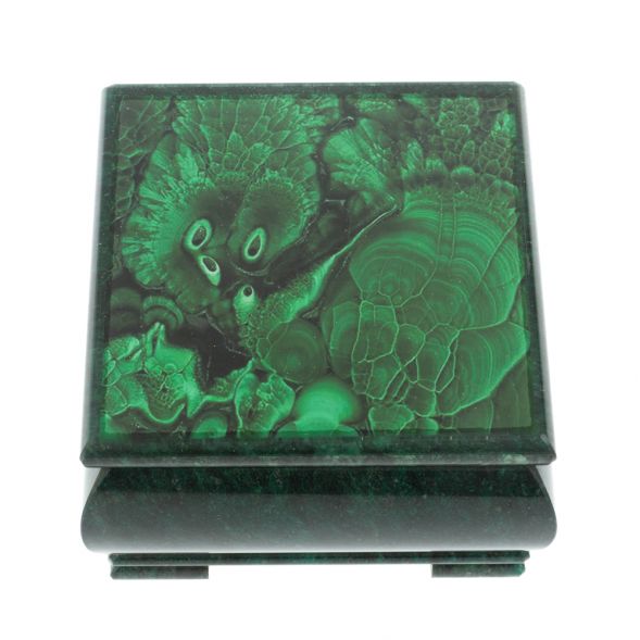 Шкатулка &amp;quot;Малахит&amp;quot; с иллюстрацией камень змеевик 13х13х8 см 128336