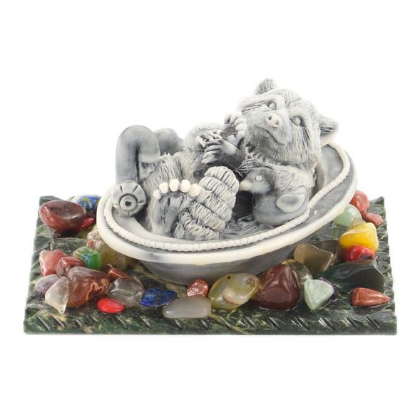 Сувенир &amp;quot;Енот купается&amp;quot; из мрамолита 119845