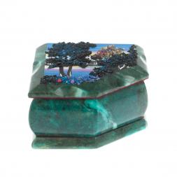 Шкатулка с расписной крышкой &amp;quot;Зимняя ночь&amp;quot; 11х9х6,5 см