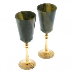 Фужеры "Свадебные" из нефрита Златоуст