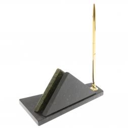 Визитница настольная с гербом России змеевик