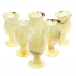 Набор бокалов из оникса 6,5х12 см 100 мл (2,5х5) 6 шт в коробке