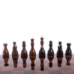 Шахматный ларец с фигурами "Классический" из обсидиана