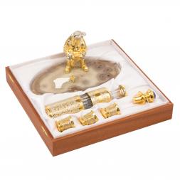 Подарочный набор "Рыбак" камень агат бронза