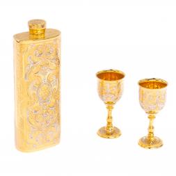 Водочный набор фляжка и две рюмки Златоуст