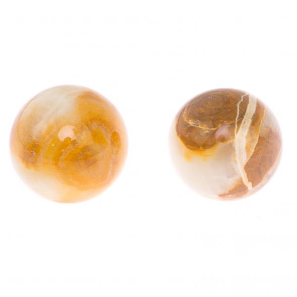 Шары для массажа 3,8 см 2 шт из зелено-коричневого оникса 125164