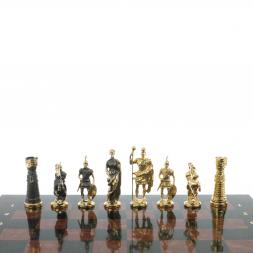 Шахматы подарочные "Римские" с бронзовыми фигурами 40х40 см