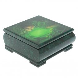 Шкатулка &amp;quot;Хозяйка медной горы&amp;quot; из змеевика 18х18хх8 см