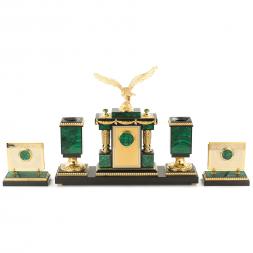 Настольный набор &amp;quot;Орел&amp;quot; из малахита