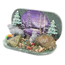 Настольный сувенир &amp;quot;Два зайца&amp;quot;