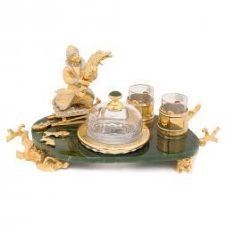 Икорница "По щучьему велению" камень нефрит