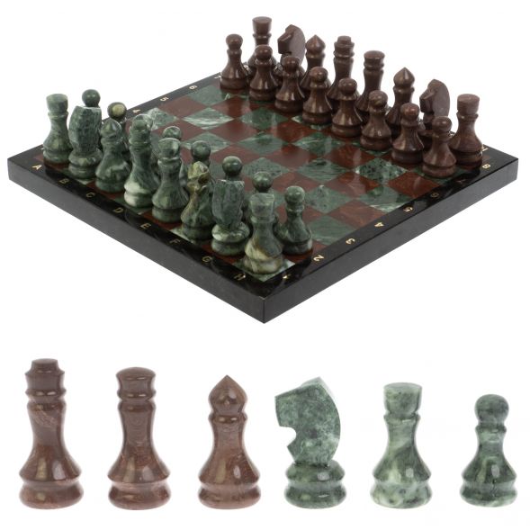 Шахматы &amp;quot;Традиционные&amp;quot; из лемезита и змеевика 40х40 см 128861