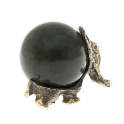 Статуэтка &amp;quot;Слон с шаром № 2&amp;quot; бронза змеевик