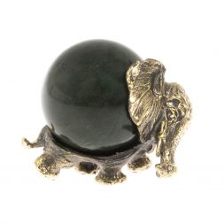 Статуэтка &amp;quot;Слон с шаром № 2&amp;quot; бронза змеевик