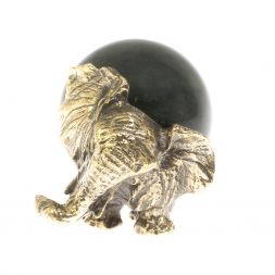 Статуэтка &amp;quot;Слон с шаром № 2&amp;quot; бронза змеевик