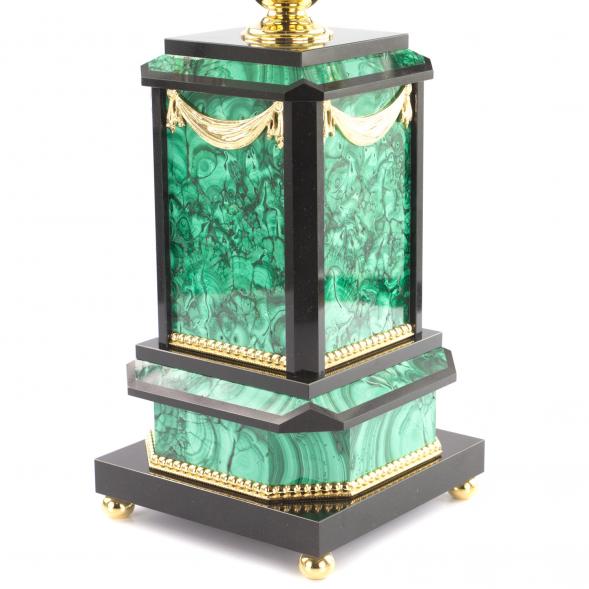 Письменный набор &amp;quot;Сенатор&amp;quot; с лампой камень малахит Златоуст 121154