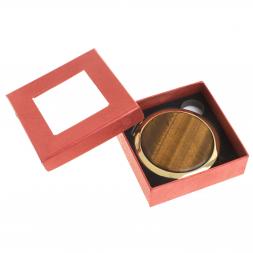 Зеркало круглое из камня тигровый глаз цвет золото