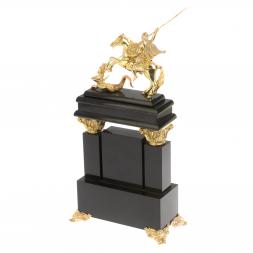 Каминные часы из чароита &amp;quot;Георгий Победоносец&amp;quot;