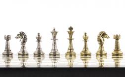 Шахматы сувенирные "Стаунтон" доска 28х28 см змеевик мрамор