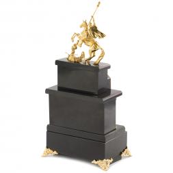 Интерьерные часы "Святой Георгий" из яшмы и долерита