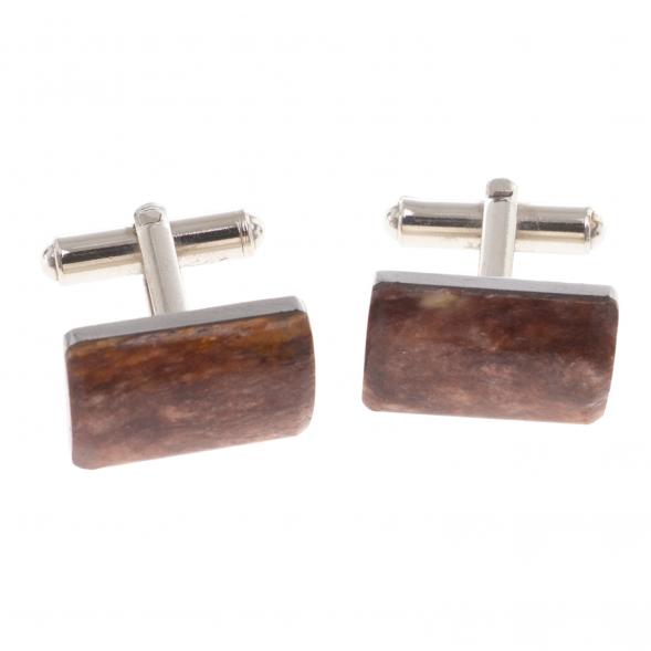 Запонки камень авантюрин прямоугольные 124431