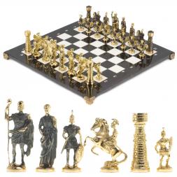 Настольные шахматы "Римские" бронза мрамор  40х40 см