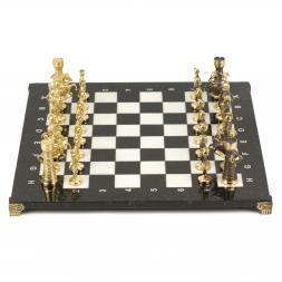 Настольные шахматы "Римские" бронза мрамор  40х40 см